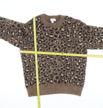 Marks and Spencer Women's Brown Leopard Knit Jumper Size M