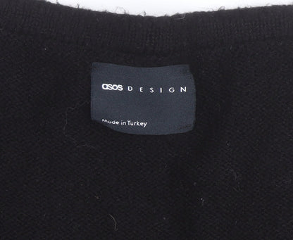 ASOS DESIGN Women's Black V-Neck Knit Cardigan Size 18