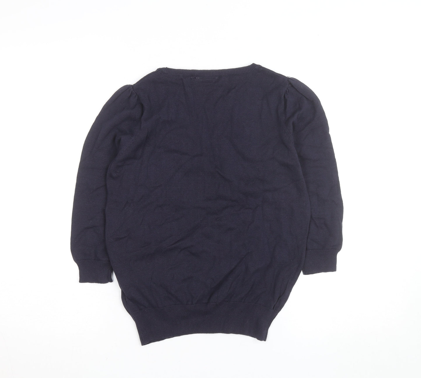 New Look Women's Blue Size 12 Military Style Cotton Jumper