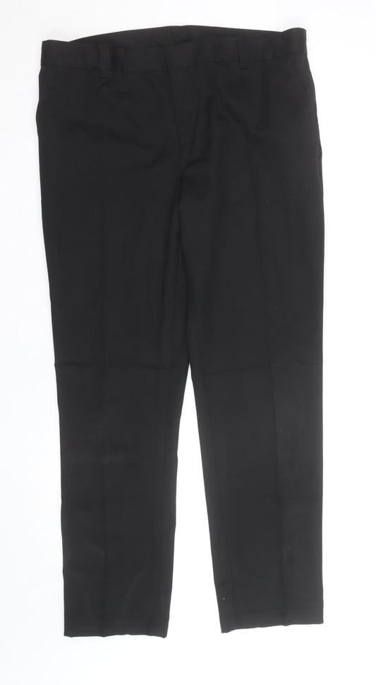 Marks and Spencer Boys Black 17-18 Years Regular Fit School Dress Pants