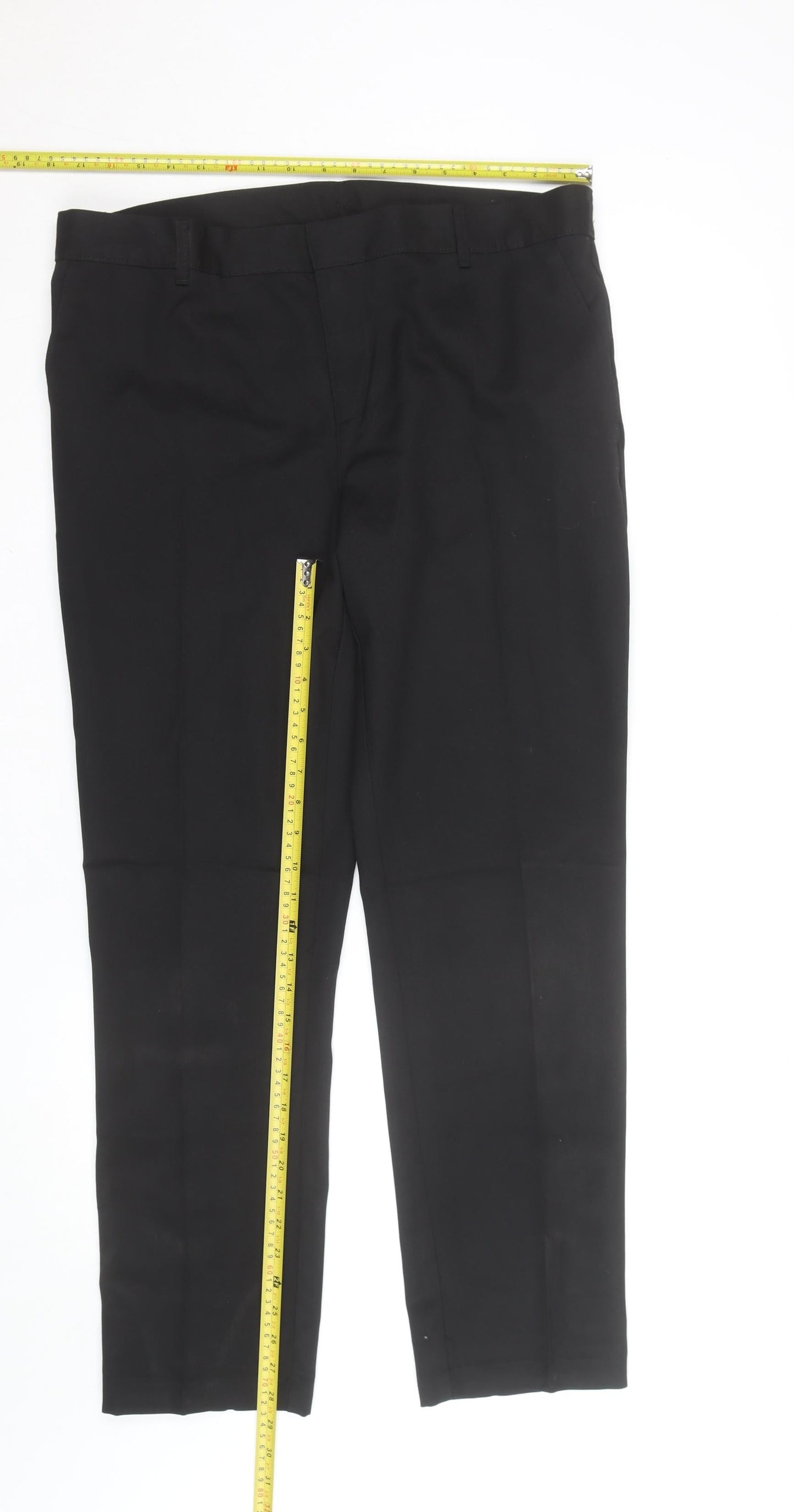 Marks and Spencer Boys Black 17-18 Years Regular Fit School Dress Pants