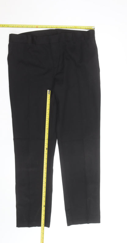 Marks and Spencer Boys Black 17-18 Years Regular Fit School Dress Pants