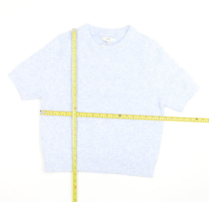 Marks and Spencer Women's Blue Short Sleeve Knit Jumper M