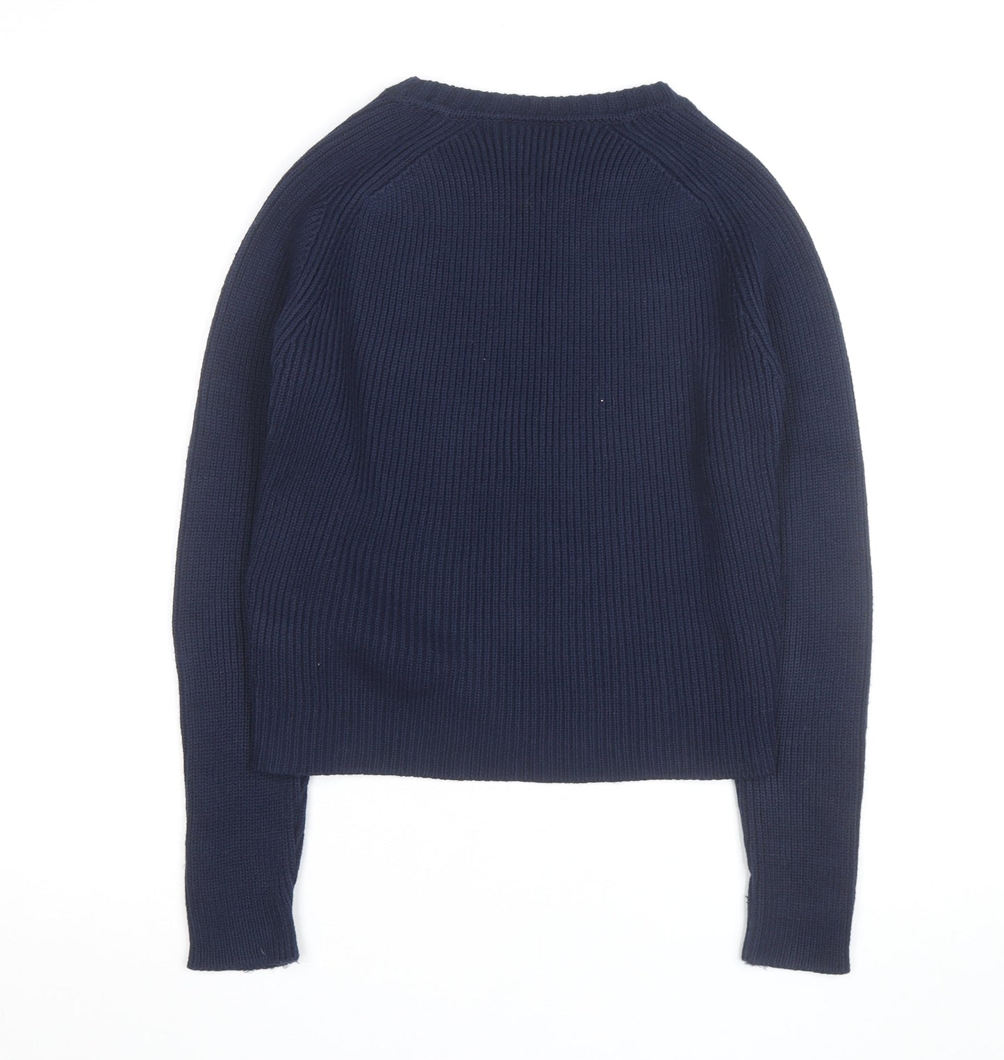 Topshop Women Blue Size 8 Eagle Embroidered Knit Jumper