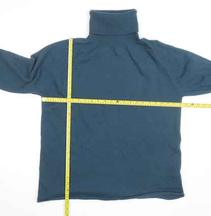 Celtic & Co. Womens Blue Roll Neck Lambswool Jumper Size M