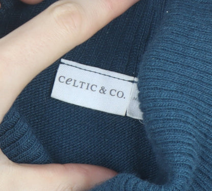 Celtic & Co. Womens Blue Roll Neck Lambswool Jumper Size M