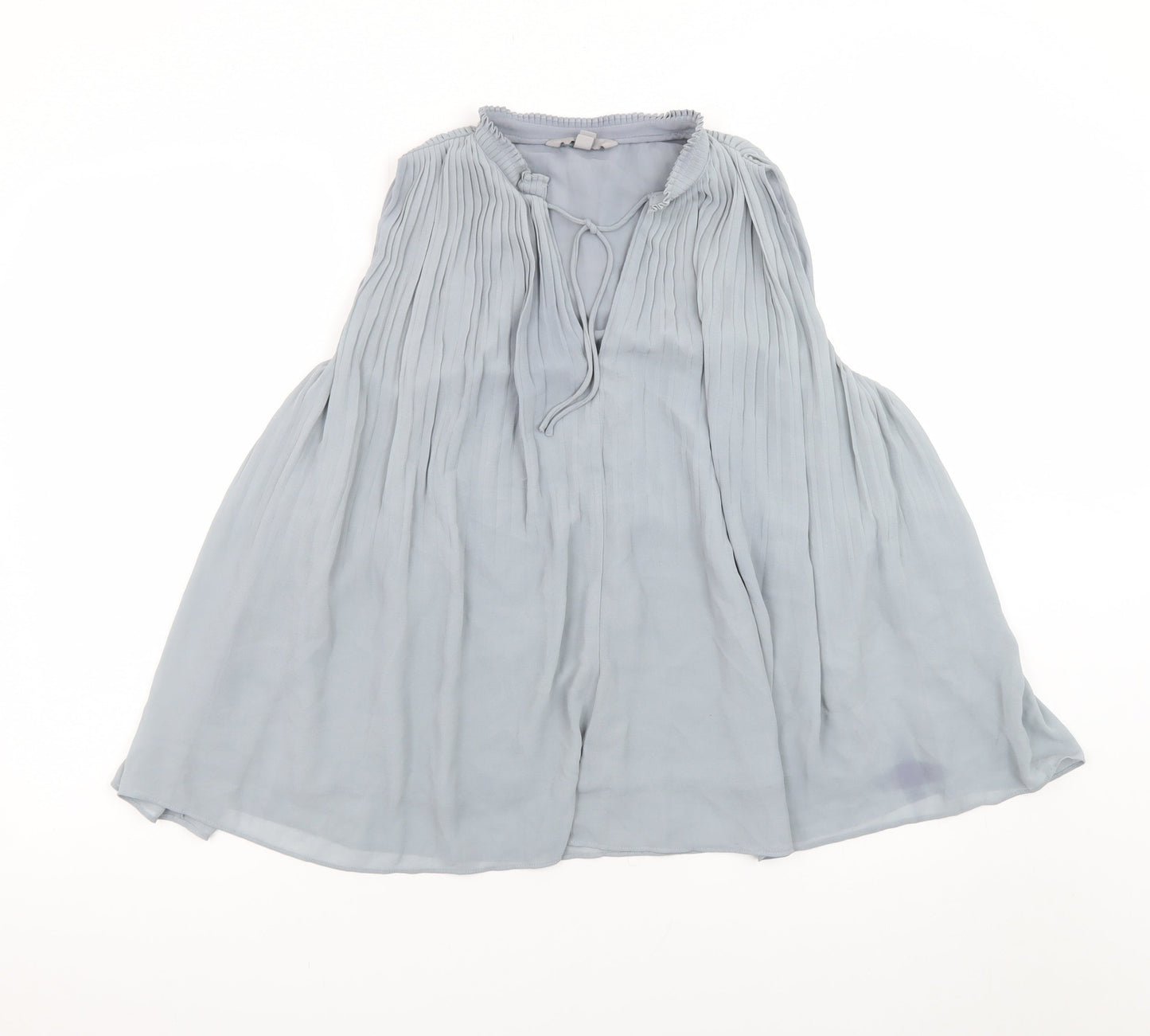 H&M Women’s Grey Pleated Sleeveless Chiffon Tunic Blouse Size S