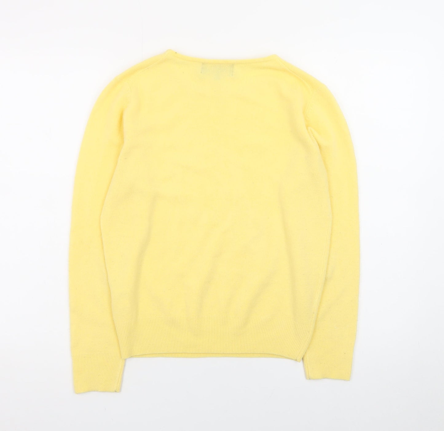 Polo Men's Yellow Cashmere Crew Neck Jumper Size S