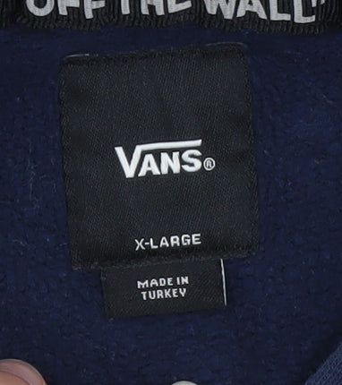 Vans Men's Blue XL Pullover Hoodie Off The Wall Graphic Skate Sweatshirt