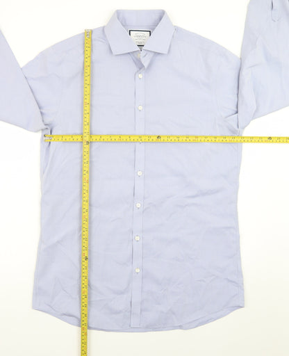 Charles Tyrwhitt Men's Blue Extra Slim Fit Non-Iron Dress Shirt 16.5in