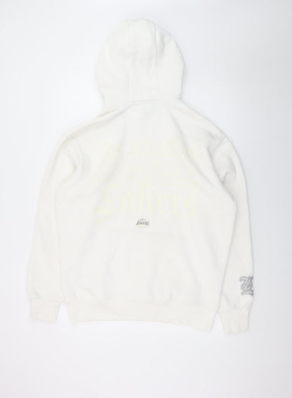 NBA Men’s White LA Lakers Pullover Hoodie Medium Fleece Sportswear