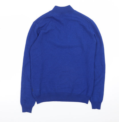 XV Kings Men's Blue Wool Blend 1/2 Zip Jumper Size S