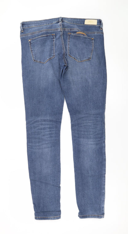 ONLY Women’s Blue Skinny Jeans Size 14 Regular Mid Rise Denim
