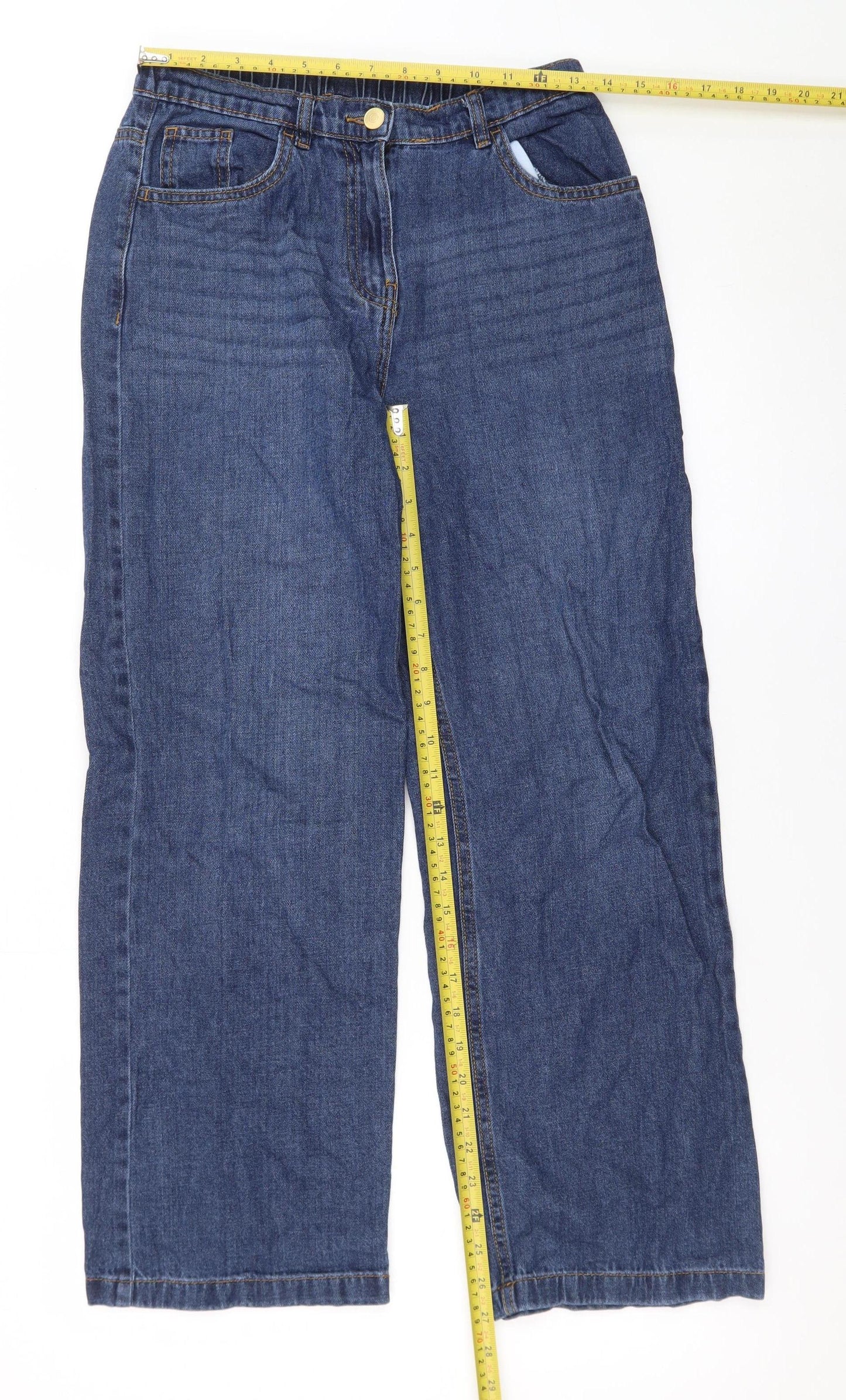Dunnes Stores Womens Blue Wide-Leg Jeans Size 26in Cotton