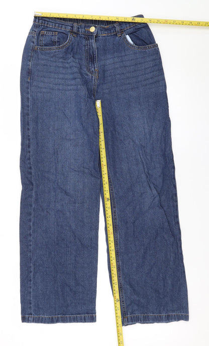 Dunnes Stores Womens Blue Wide-Leg Jeans Size 26in Cotton