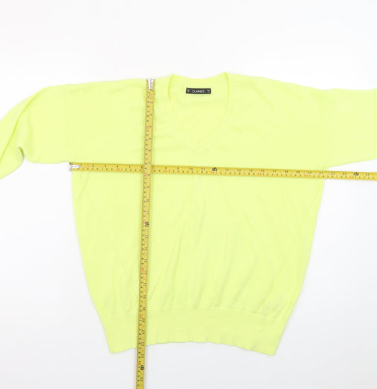 Dunnes Men Yellow V-Neck Cotton Pullover Jumper Small
