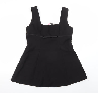 PrettyLittleThing Women’s Black A-Line Sleeveless Bow Dress Size 16