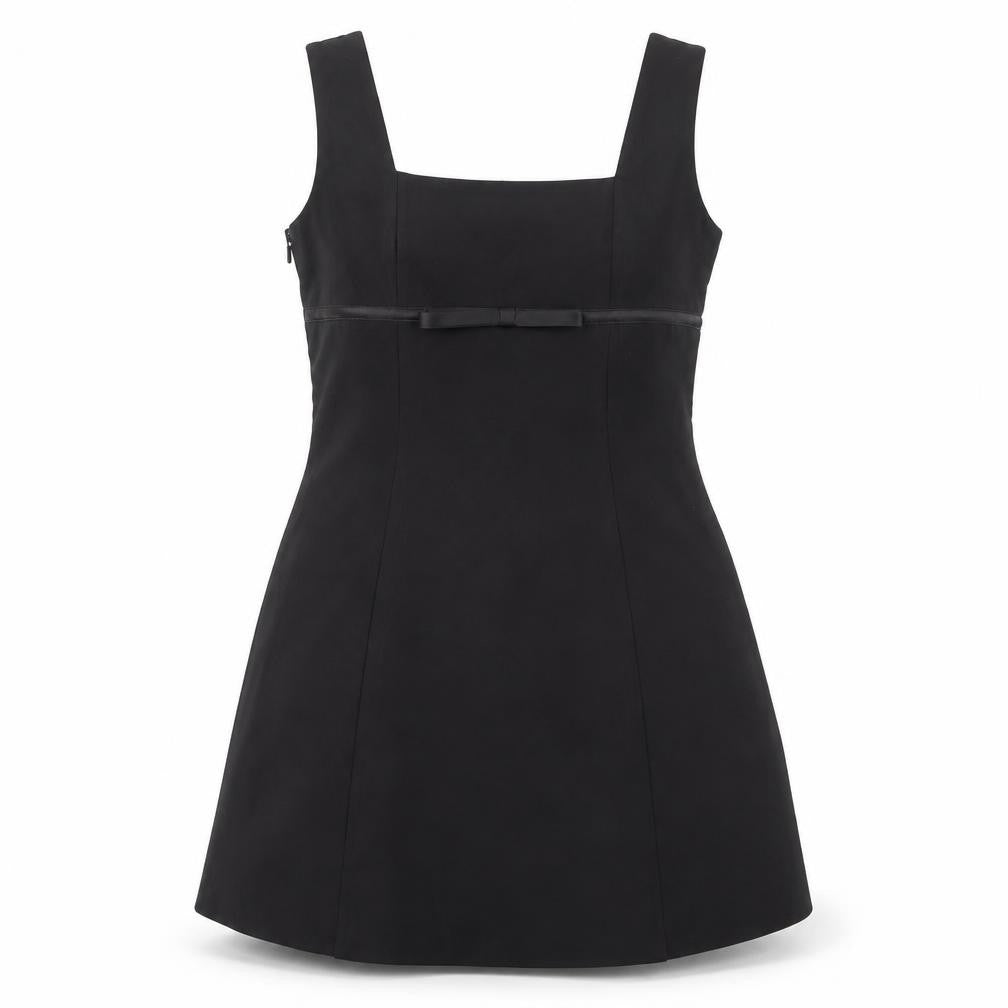 PRETTYLITTLETHING Women’s Black A-Line Sleeveless Bow Dress Size 16