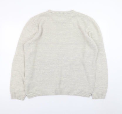Kensington Eastside Mens Ivory XL Pullover Knit Jumper