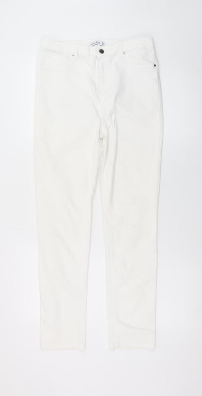 Gallery Women White Size 14 Straight Stretch Jeans
