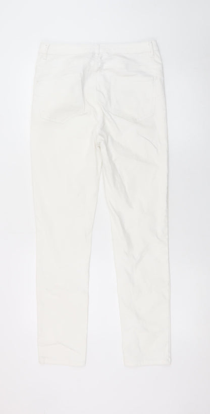 Gallery Women White Size 14 Straight Stretch Jeans
