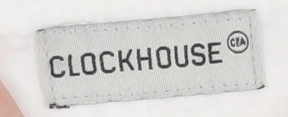 Clockhouse Women's White Cotton Flared Short Skirt Size 12