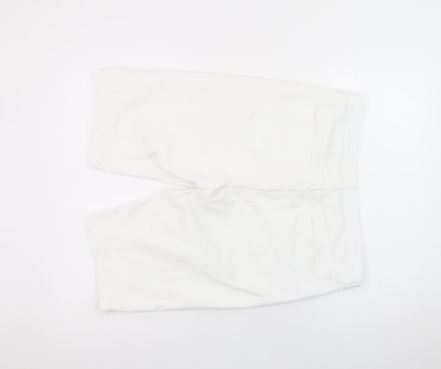 Dunnes Stores Women's White Size 16 Bermuda Shorts Cotton Blend