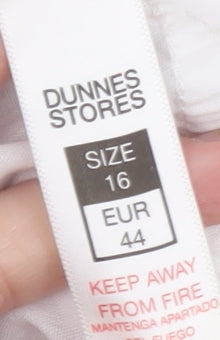 Dunnes Stores Women's White Size 16 Bermuda Shorts Cotton Blend