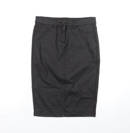 Next Women’s Black Pencil Skirt Size 8 Stretch Viscose Blend