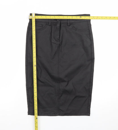 Next Women’s Black Pencil Skirt Size 8 Stretch Viscose Blend