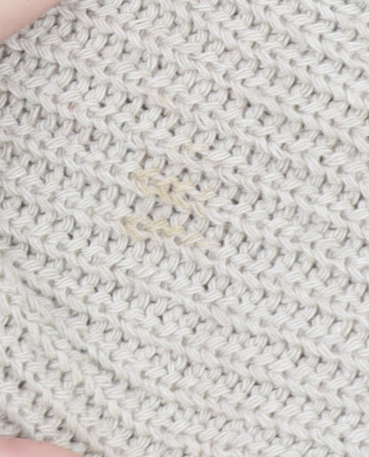 Boohoo Women's Beige Mock Neck Chunky Knit Pullover Jumper Size M