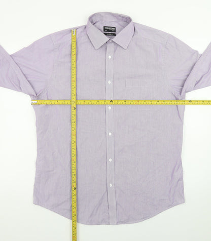 Debenhams Men's Purple Striped Long Sleeve Button-Up Shirt 16.5in