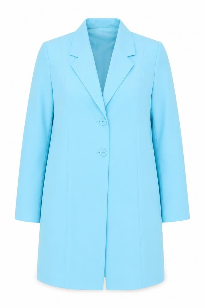 Sasha Women Blue Long Single-Breasted Blazer Coat Size 14
