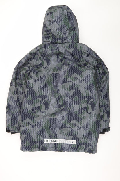 F&F Boys Green Camouflage Urban Youth Hooded Puffer Jacket 13-14 Years