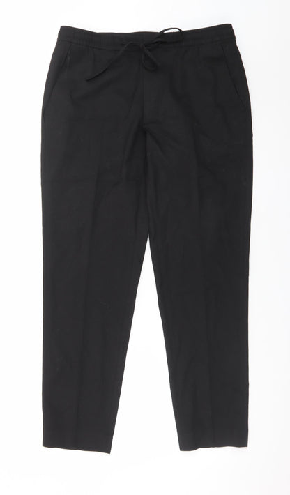 Marks and Spencer Mens Black Medium Jogger Trousers Regular Fit