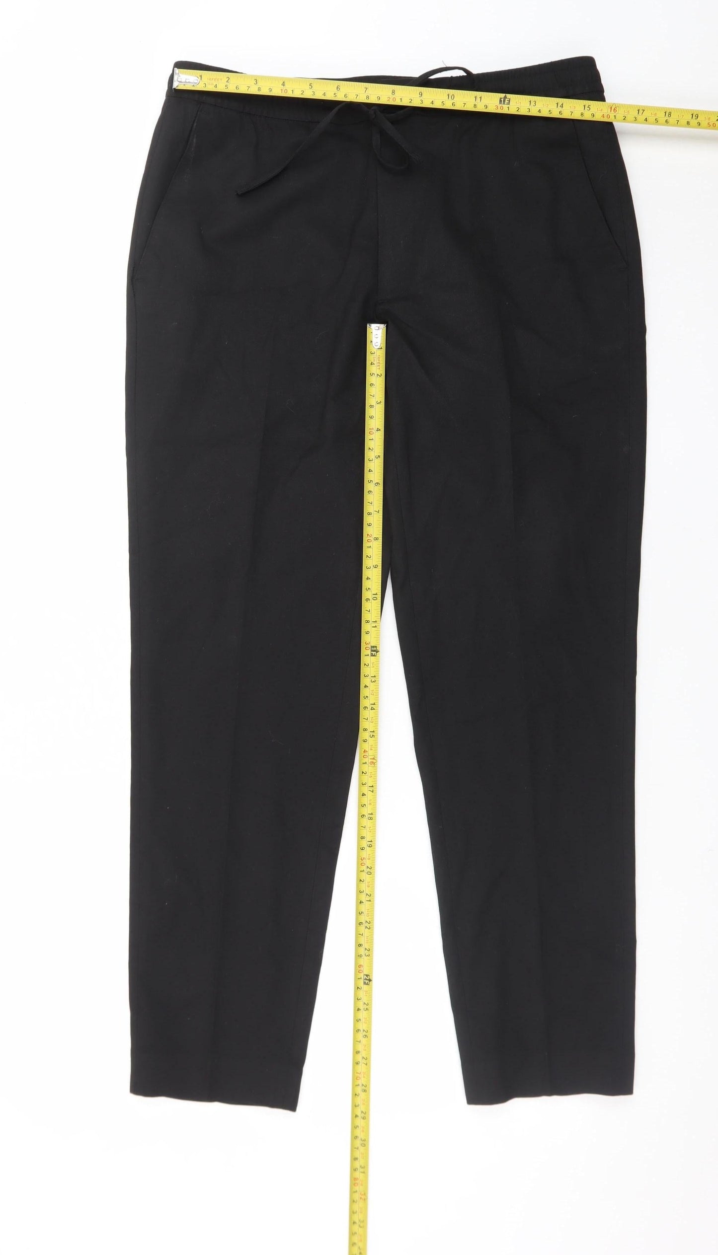 Marks and Spencer Mens Black Medium Jogger Trousers Regular Fit