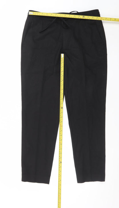 Marks and Spencer Mens Black Medium Jogger Trousers Regular Fit