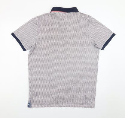 Bewley & Ritch Men's Blue Geometric Polo Shirt Size 2XL Cotton