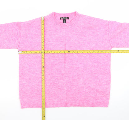 Buffalo David Bitton Women's Pink Crew Neck Knit Jumper Size S