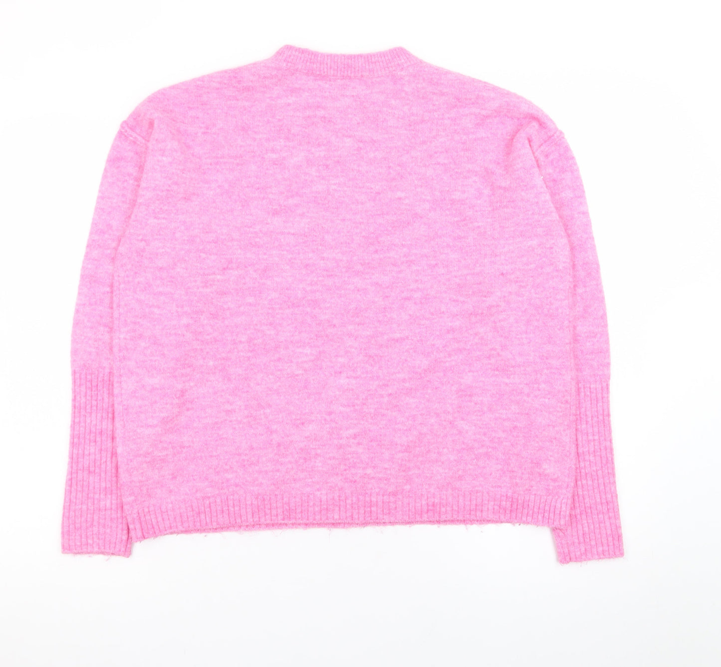 Buffalo David Bitton Women's Pink Crew Neck Knit Jumper Size S