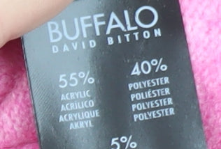 Buffalo David Bitton Women's Pink Crew Neck Knit Jumper Size S