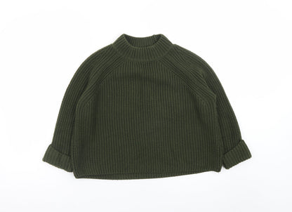 Topshop Women’s Green High Neck Chunky Knit Jumper Size 8