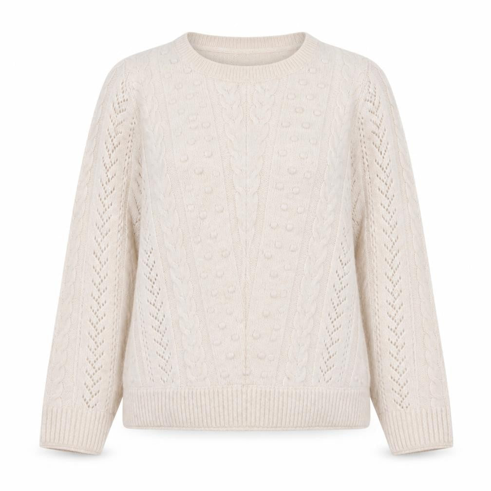 FatFace Women Beige Cable Knit Pullover Jumper UK 12