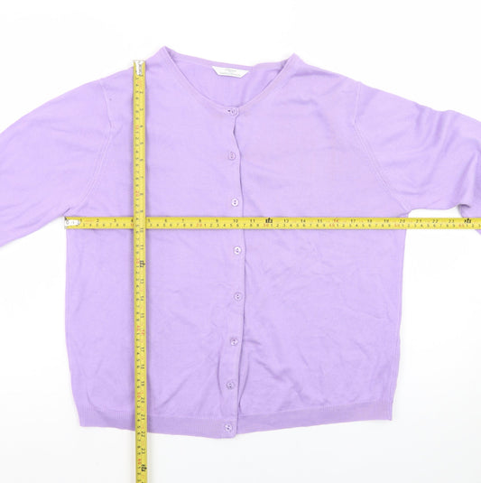 Marks and Spencer Women Purple Cotton Cardigan Size 16