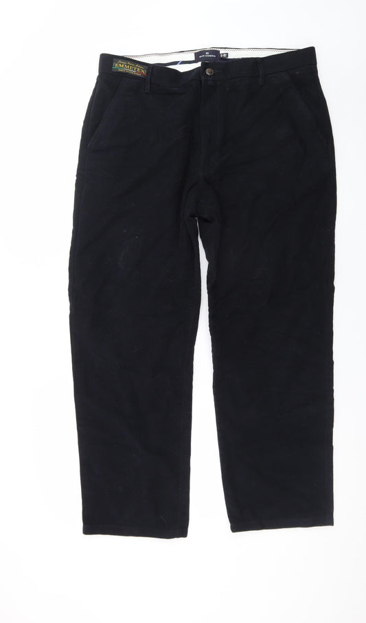 Marks and Spencer Men's Blue Chino Trousers 38W 29L Cotton