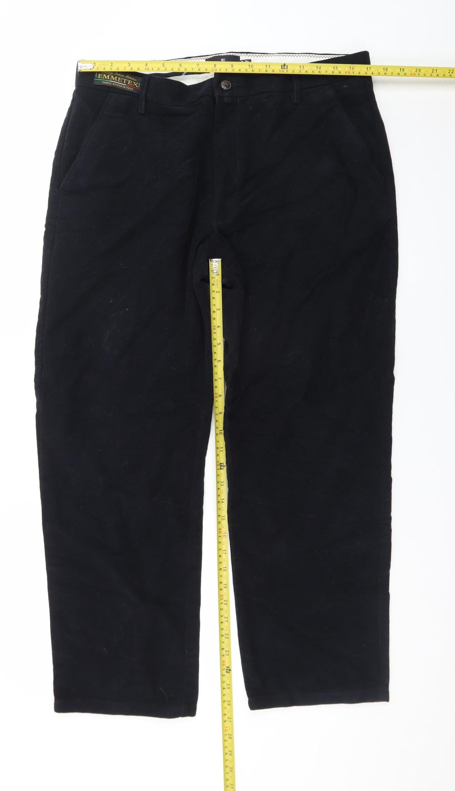 Marks and Spencer Men's Blue Chino Trousers 38W 29L Cotton