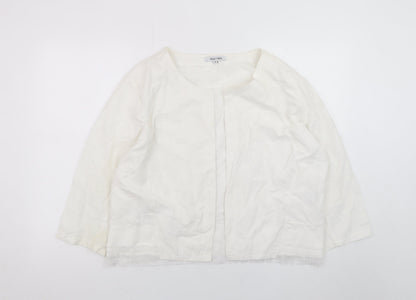 Alice Collins Women’s White Cotton Lined Jacket Size 18 Classic Short
