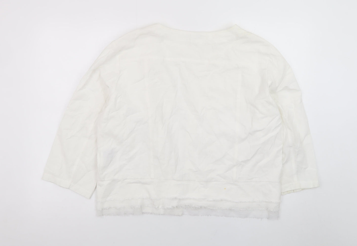 Alice Collins Women’s White Cotton Lined Jacket Size 18 Classic Short
