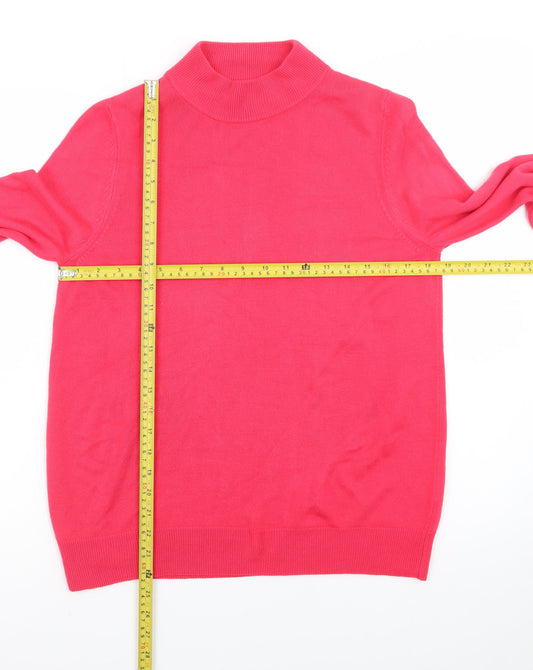 Marks and Spencer Women Pink Roll Neck Acrylic Jumper Size 12