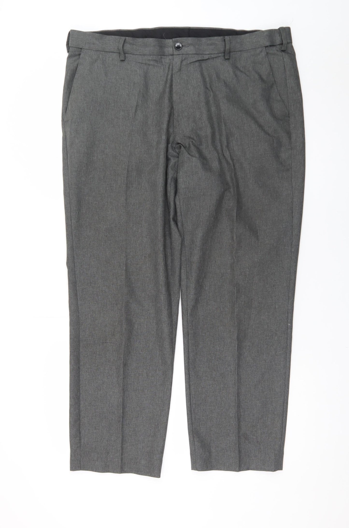 Marks and Spencer Men's Grey 38in Waist Short Length Dress Trousers